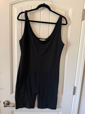 Maternity Black Sleeveless Scoop-Neck Romper